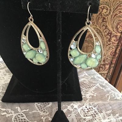 Light green hoop earrings