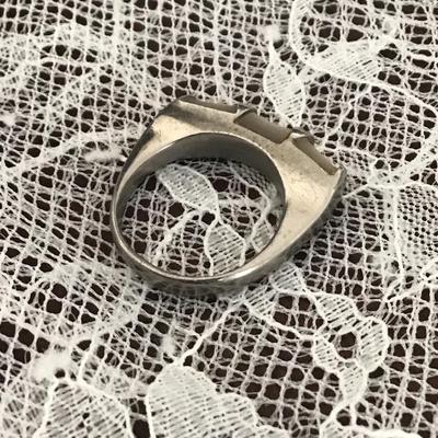 Modern Mother of Pearl Inlay Stackable Band Ring