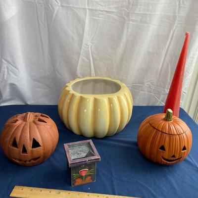 Pumpkin candle holders