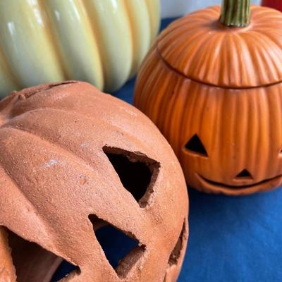 Pumpkin candle holders