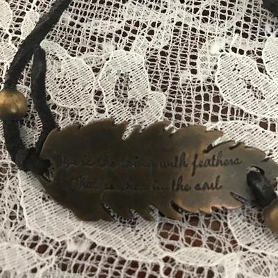 Emily Dickerson bronze toned feather bracelet