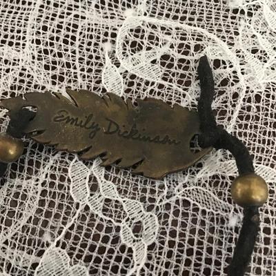 Emily Dickerson bronze toned feather bracelet