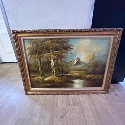Painting of Tress and Mountains