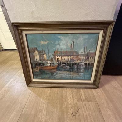 M. Cook painting of harbor