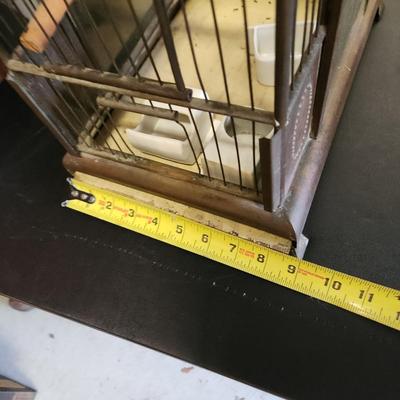 2 Vintage Hanging Wire Bird Cages 1 Etched Glass Doors