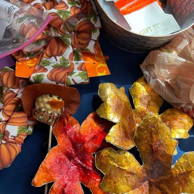 Large box of fall decor