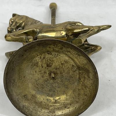 Vintage Solid Brass Carousel Horse on pole figurine