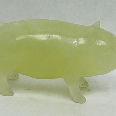 Antique Chinese Carved Yellow Jade Pig