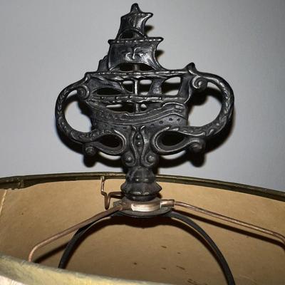 Vintage Mid-Century Cast Arts & Crafts Table Lamp 24.75" Tall as Pictured.