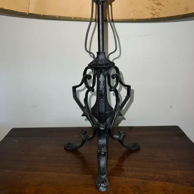 Vintage Mid-Century Cast Arts & Crafts Table Lamp 24.75" Tall as Pictured.