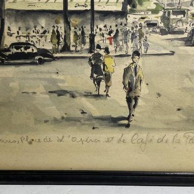 Vintage Mid-Century Pencil Signed Artist Print Frame Size 12.5" x 14.5" as Pictured.