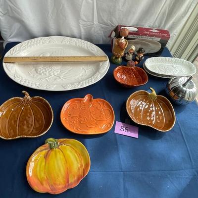 Pumpkin & Turkey plates & bowls