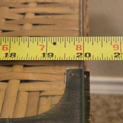 Wicker Side Table with Glass Top