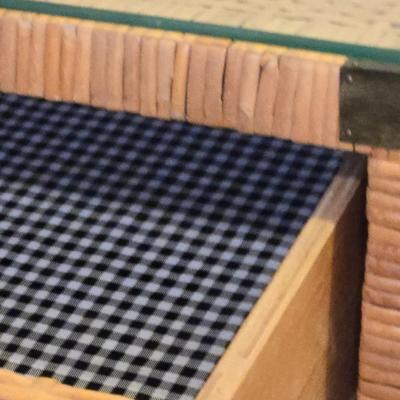 Wicker Side Table with Glass Top