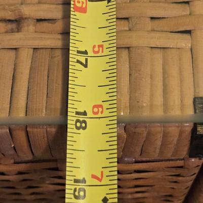 Wicker Side Table with Glass Top