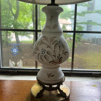 Vintage Hand Painted Milk Glass