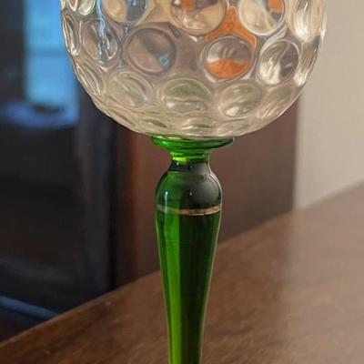 Vintage German Themed Stemmed Cordial Glass as Pictured.
