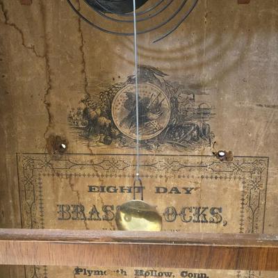 19th c. Antique Seth Thomas Weight Driven Èglomisè Wall Clock