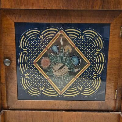 19th c. Antique Seth Thomas Weight Driven Èglomisè Wall Clock