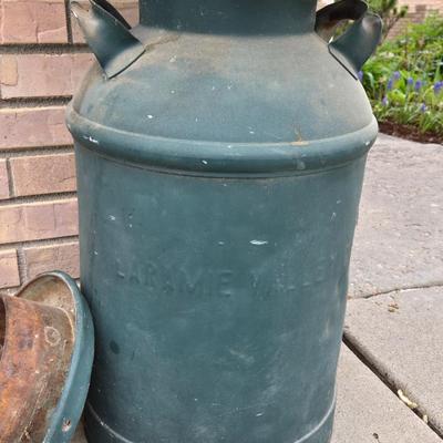 Laramie Valley Milk Can with Christmas Floral & Snow Owls
