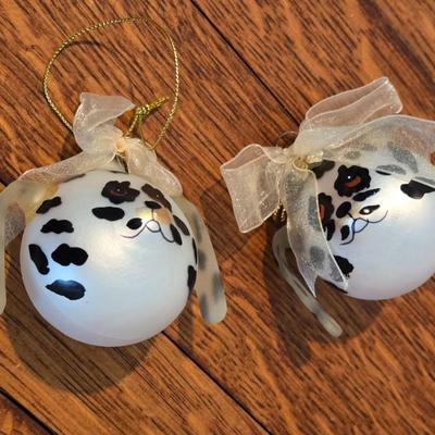 Glass Cat Ornaments