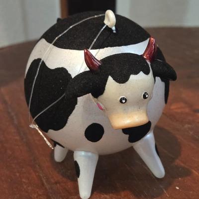 A Herd of Glass Cow Ornaments
