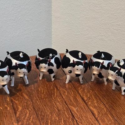 A Herd of Glass Cow Ornaments