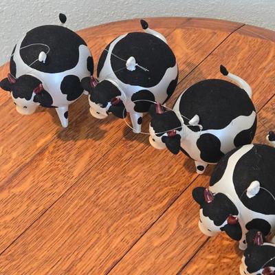 A Herd of Glass Cow Ornaments