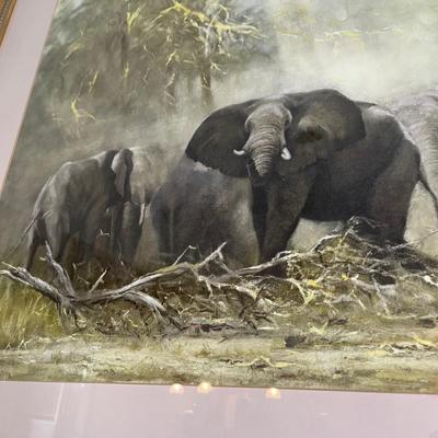 LOT 6L: David Shepherd Signed Print “Elephants At Amboseli” 1962