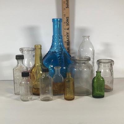 LOT 59L: Vintage Ball and Claw Bitters Wheaton Bottle & Other Vintage Glass Bottles & Jars