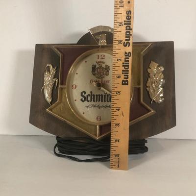 LOT 67L: Vintage 1960s Schmidt's of Philadelphia Light Beer Electric Clock Sign