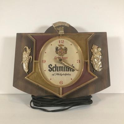 LOT 67L: Vintage 1960s Schmidt's of Philadelphia Light Beer Electric Clock Sign