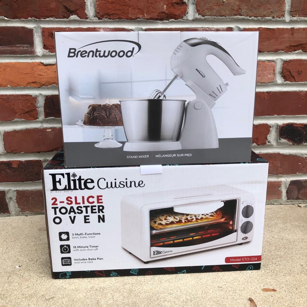 LOT 122G NIP Kitchen Brentwood Stand Mixer & Elite Cuisine 2Slice