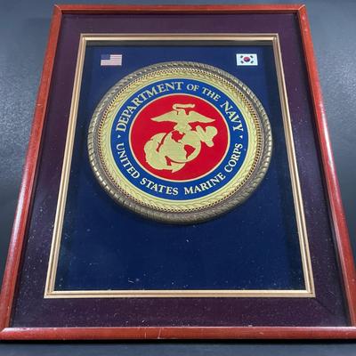 LOT 143B: USMC - Department of the Navy - Marine Corps Challenge Coin Framed
