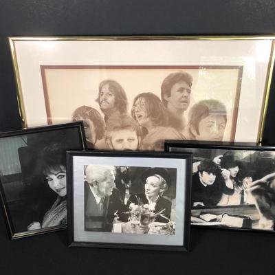 LOT 202D: Chaplan Beatles Print & Vintage Photographs: Elizabeth Tayler, Beatles & More