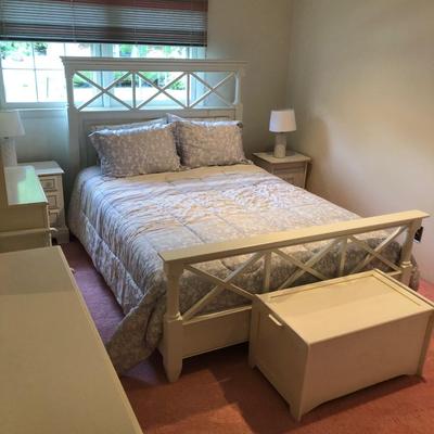 LOT 206U: Full Set of White Bedroom Furniture: Bassett & More