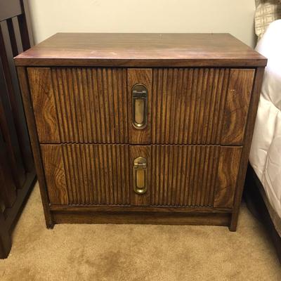 LOT 209U: Vintage Art Deco Style Dresser & Night Stand Set w/ Twin Bed
