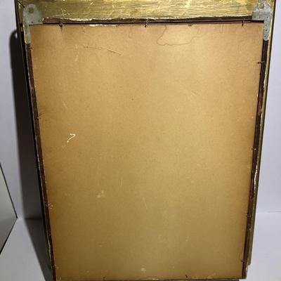 Vintage/Antique Gold Gilt Baroque Mirrored Deep Wall Shadow Box 15.5" x 19" in Good Preowned Condition.
