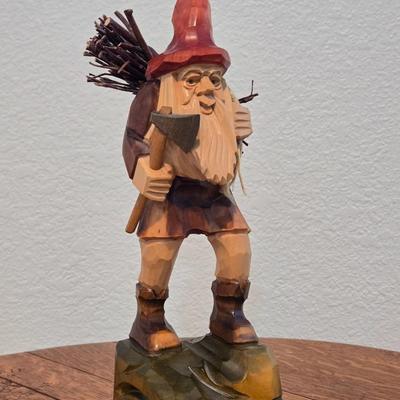 Wood Handcarved & Painted Woodsman