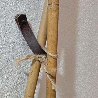 Vintage 71" Wood Skis and Poles