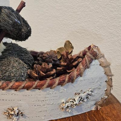 Birch Bark Canon with Paddling Raccoon
