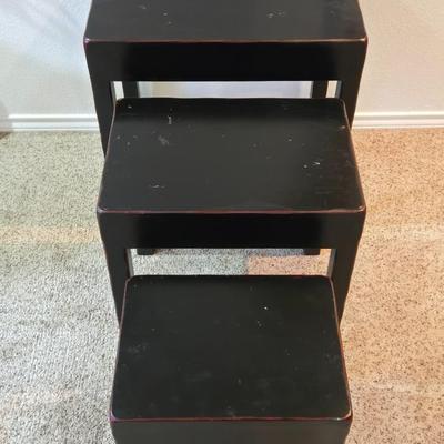Black with Red Edges Nesting Tables