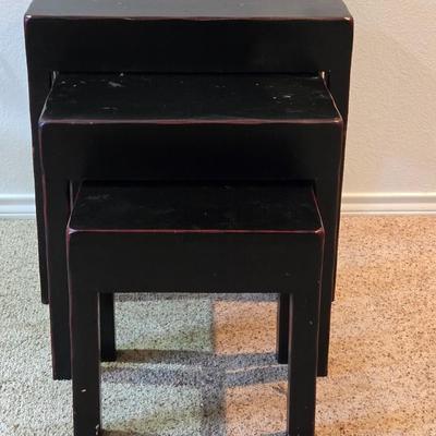 Black with Red Edges Nesting Tables
