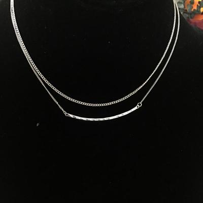 Very cute two strand, silver, toned choker necklace