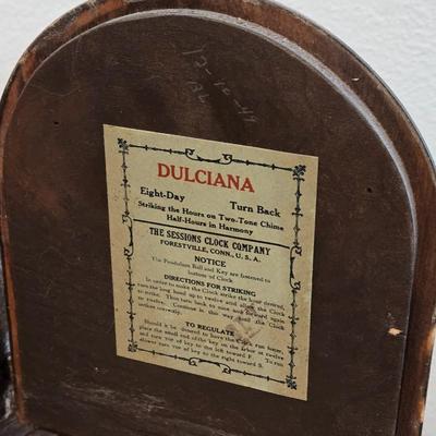 Antique Sessions Dulciana Tambor Shape Mantel Clock