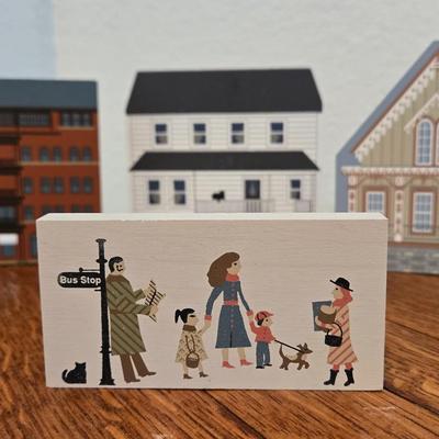 Collectible Wood Block Painted Buildings