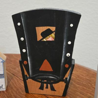 Amish Scene Collectible Wood Block Community
