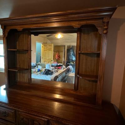 Wood Dresser w/ Mirror and Shelve (second floor)