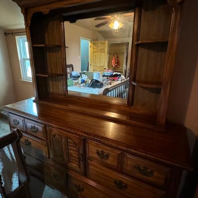 Wood Dresser w/ Mirror and Shelve (second floor)