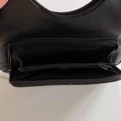 Black leather shoulder bag